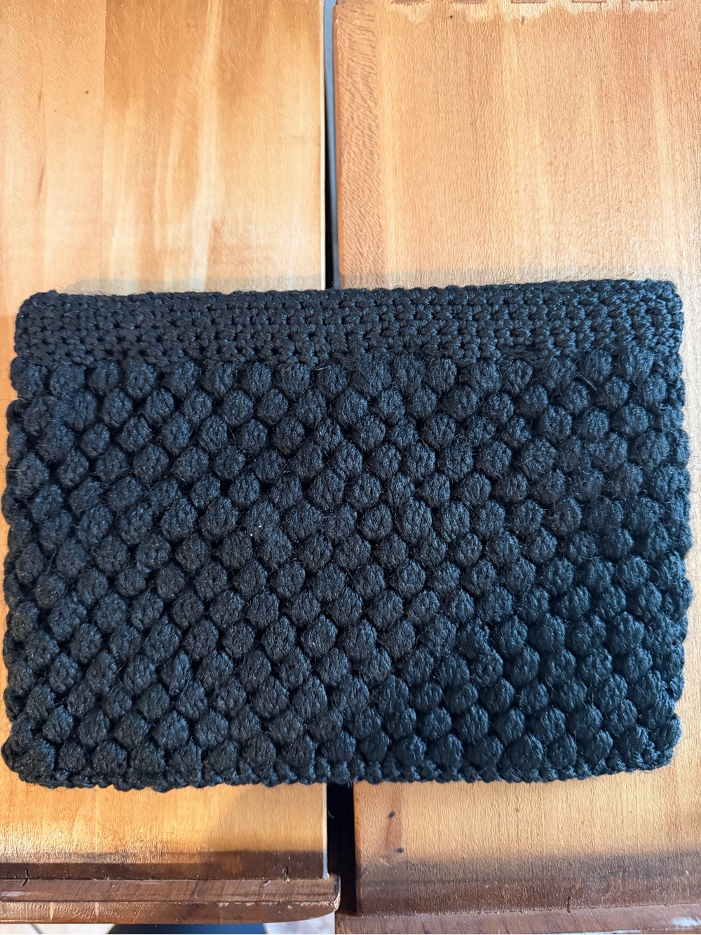 Vintage Black Crochet Clutch Bag - Women Accessories